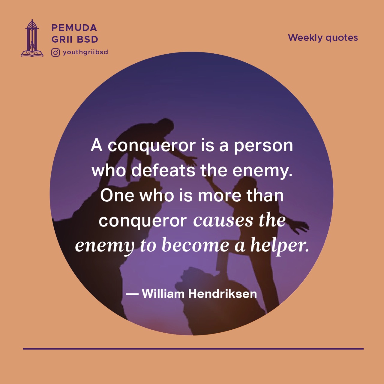 A conqueror is a person who defeats the enemy. One who is more than conqueror causes the enemy to become a helper.
