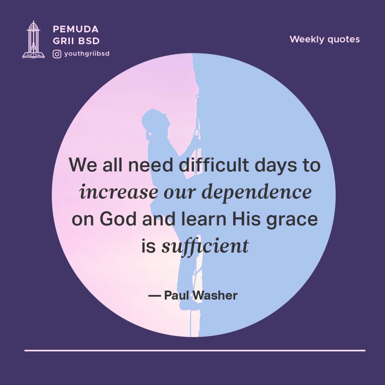 We all need difficult days to increase our dependence on God and learn His grace is sufficient.