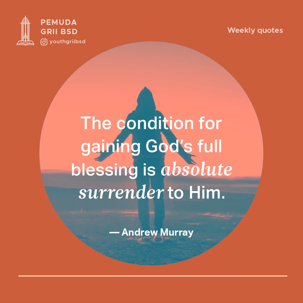 The condition for gaining God's full blessing is absolute surrender to Him.