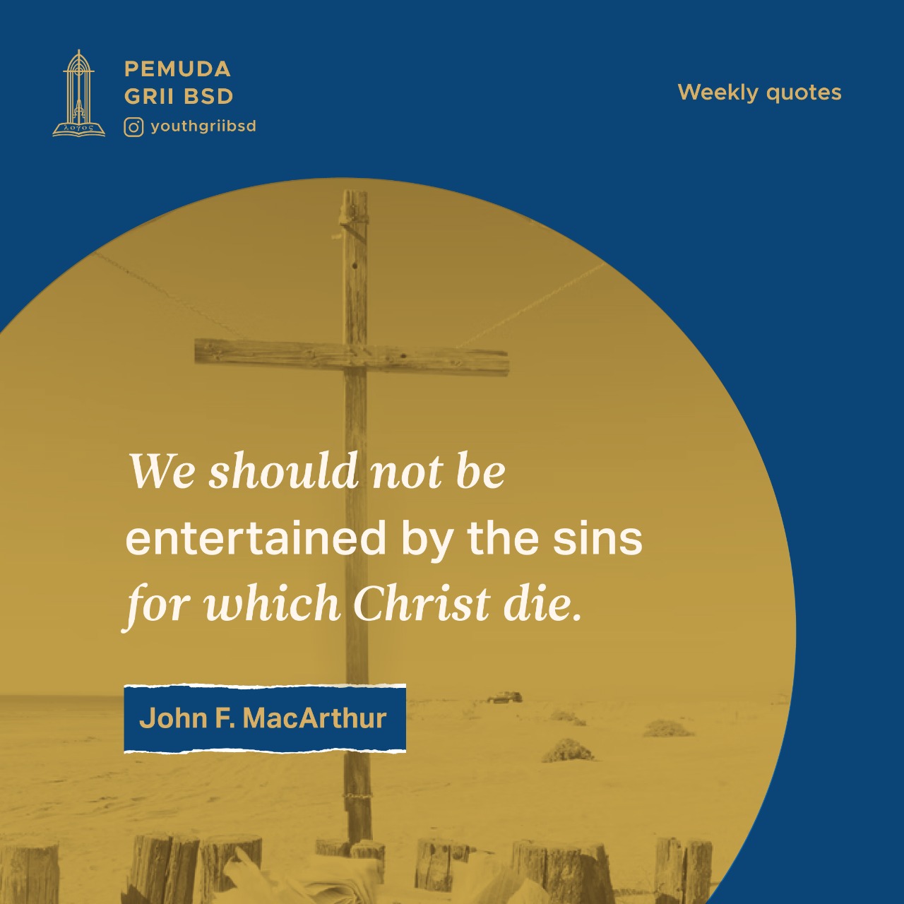 We should not be entertained by the sins for which Christ die.